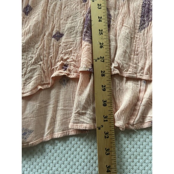 Free People Dress Pink Tree Swing Mini Oversized Keyhole Neck Flowy boho - Picture 8 of 9